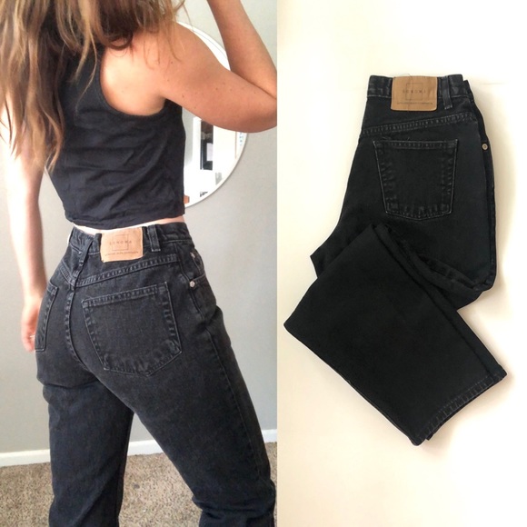 black high waisted loose jeans